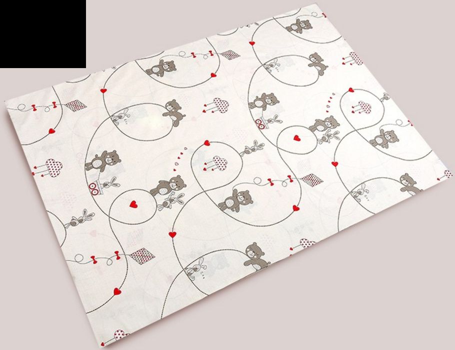 PS 1+1 100x135 40x60 BA potlač beige béžová K macko srdiečko 7836