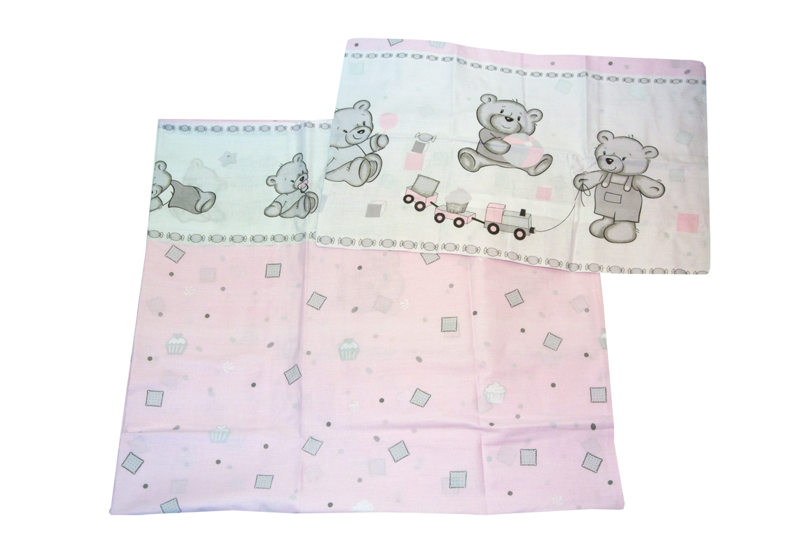 PS 1+1 90x130 40x60 BA potlač grey šedá ružová K kocky 7850