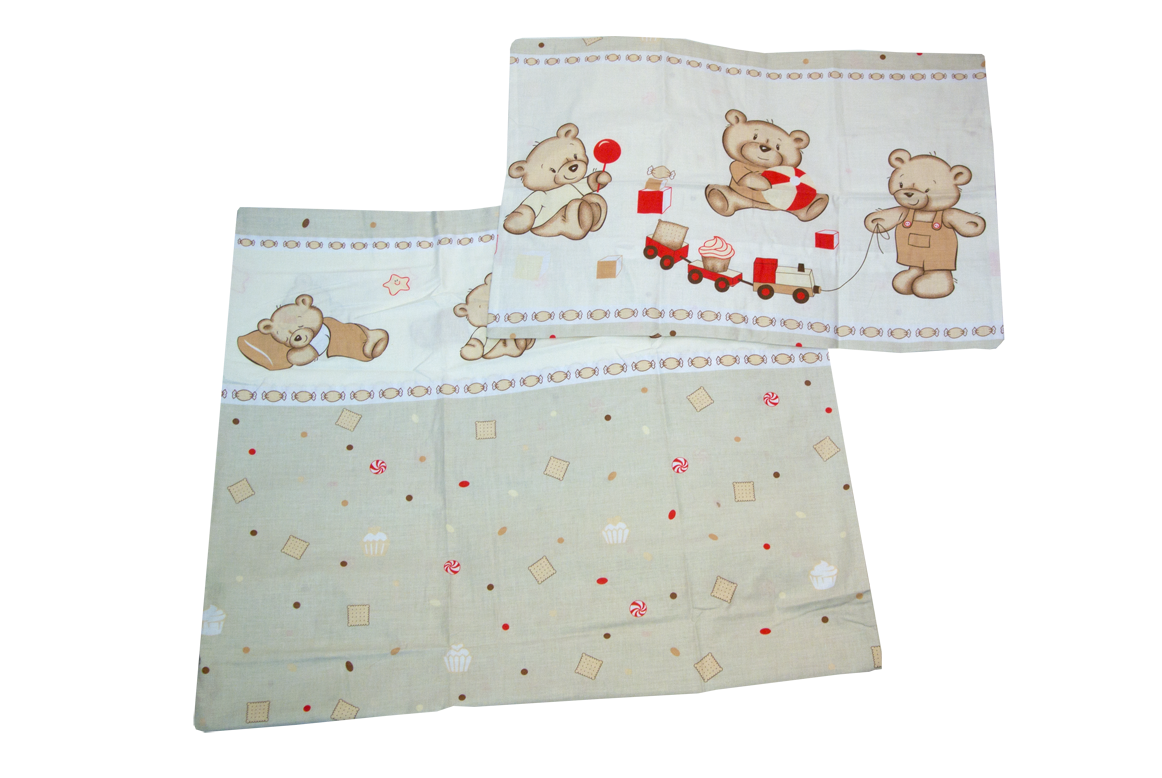 PS 1+1 90x130 40x60 BA potlač beige béžová K macko kocky 7852