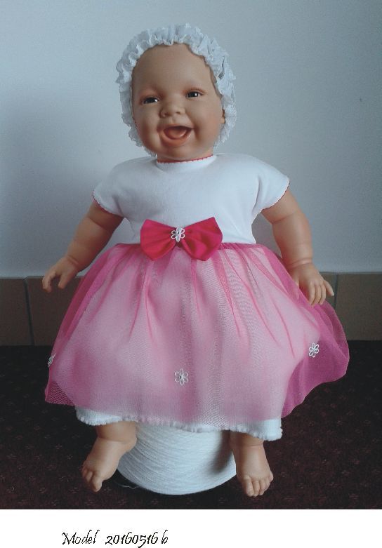 Šaty krátky rukáv RB 516b pink white bielo ružové 116 8005