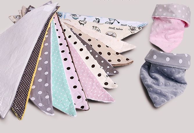 Podbradník šatka suchý zips K topitos bavlna  mix farieb 8064