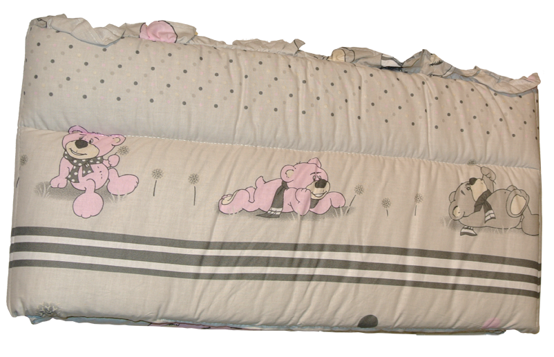 Ochranné hniezdo 180x30 BA potlač grey šedá ružová Kmacko púpava 8068