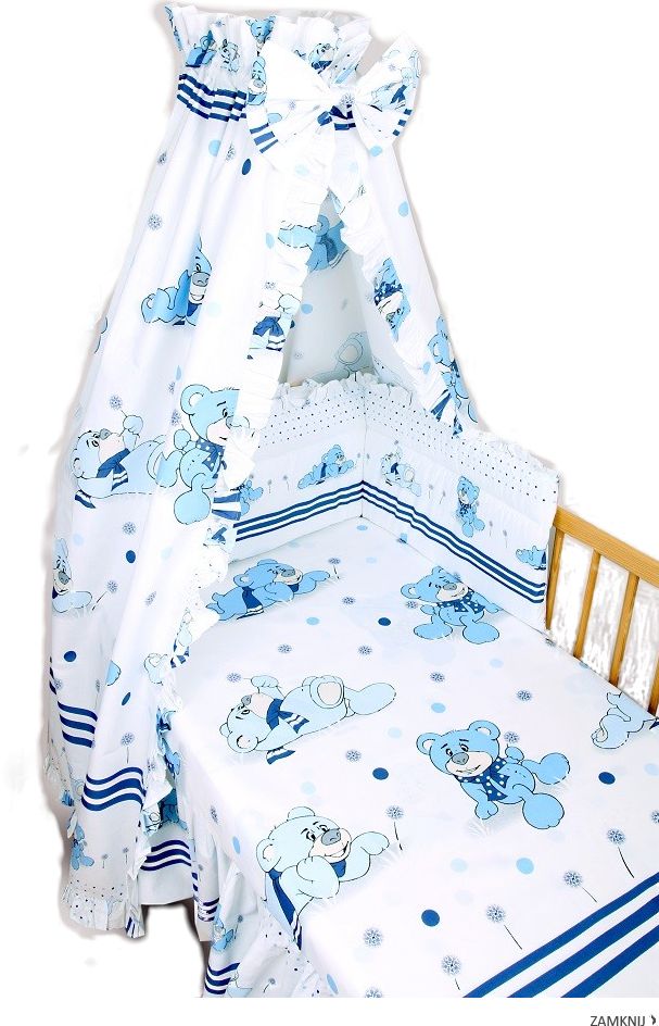 Ochranné hniezdo 180x30 BA potlač blue modtá macko púpava 8070