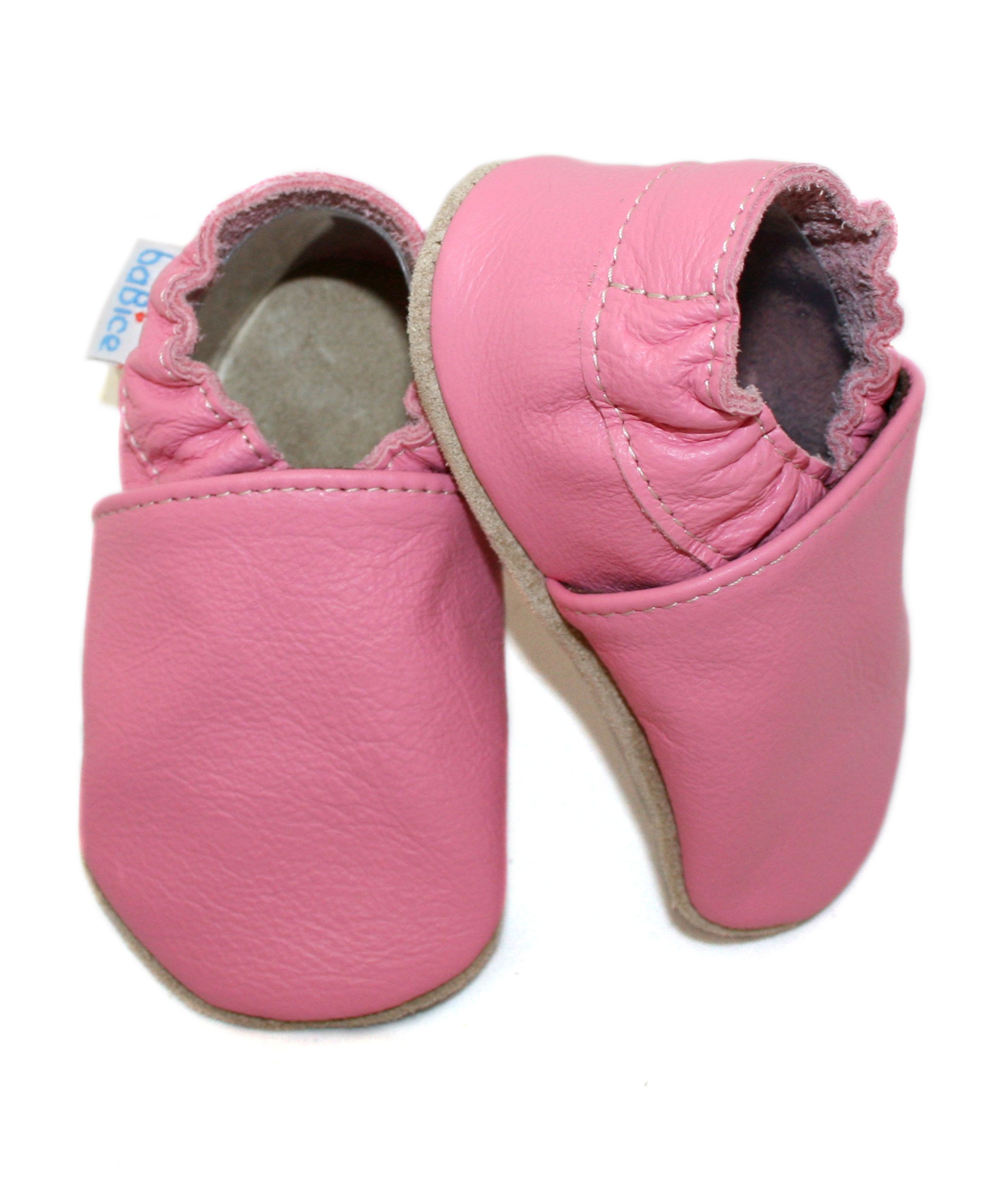 Capačky BA 057 kožené soft hladké pink ružová 16/17 0-6 mes 8324