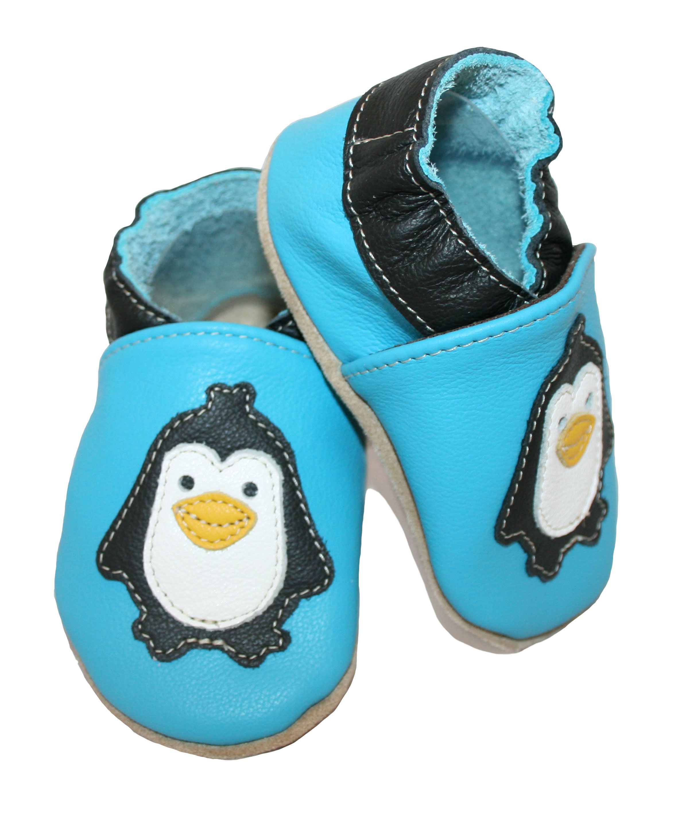 Capačky BA 079 kožené Pinquin blue modrá 18/19  6-12 mes. 8096