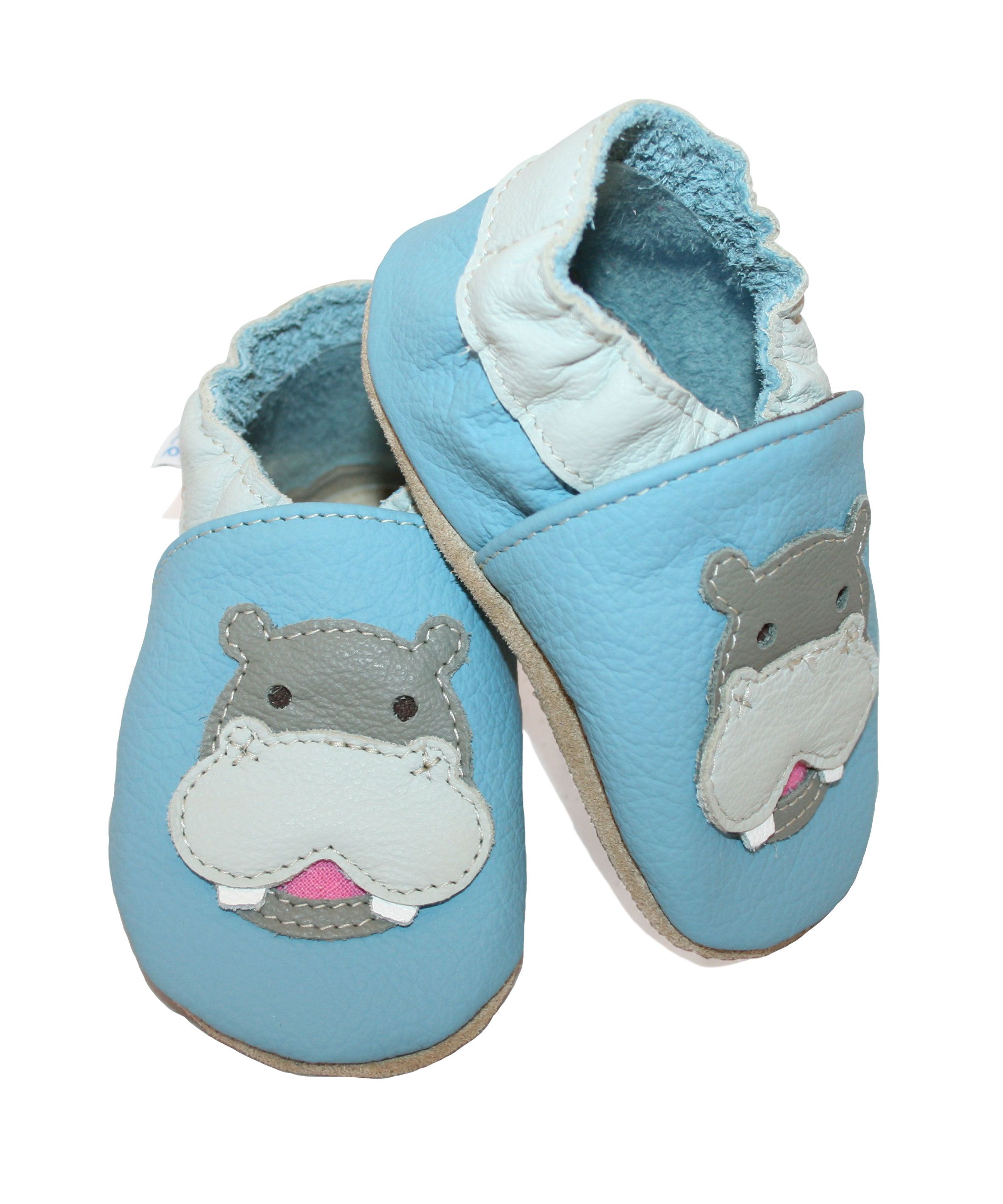 Capačky BA 082 kožené Hroch blue modrá 18/19  6-12 mes. 8098