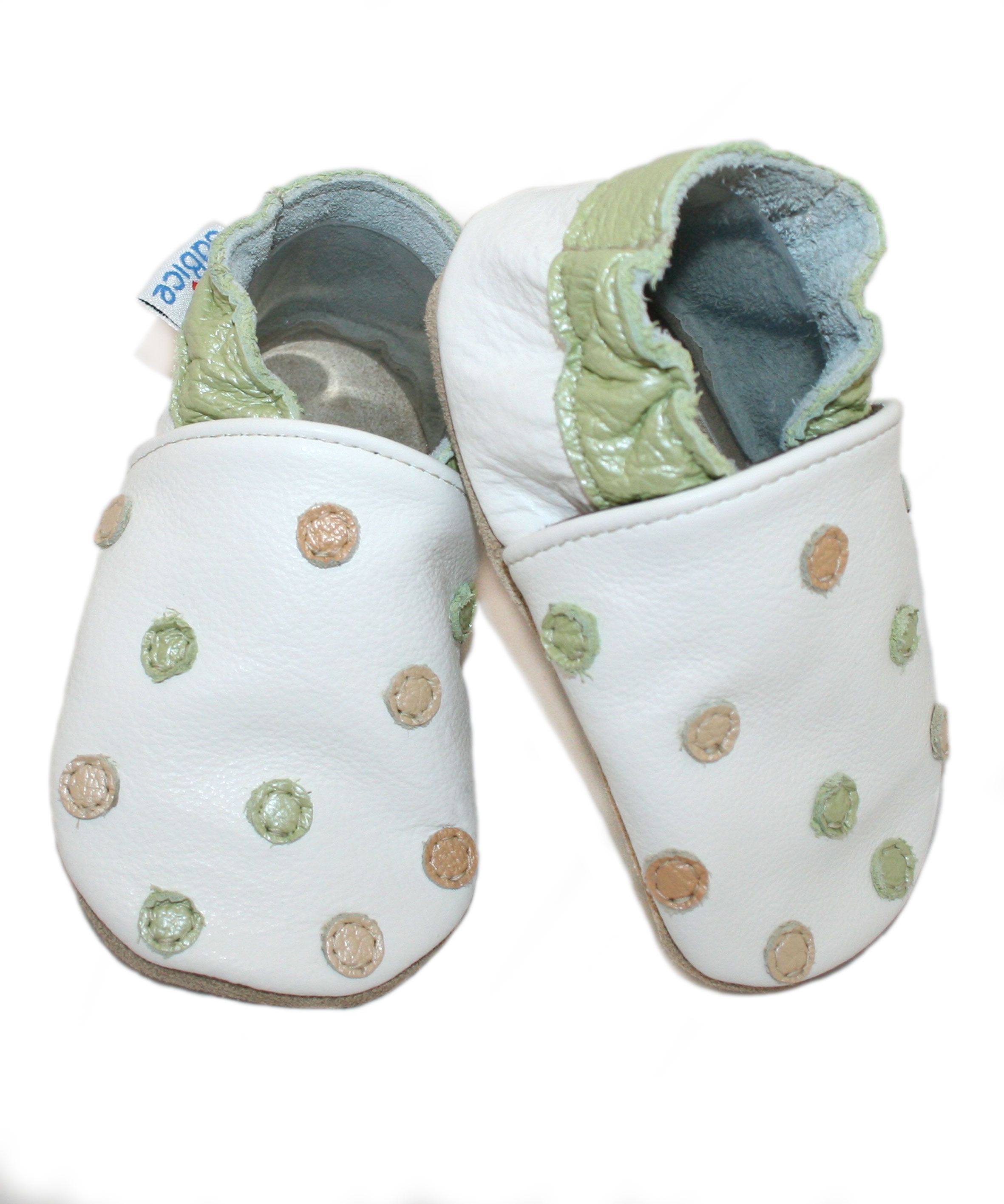 Capačky BE 008 kožené Bodky white biela 22/23 18-24 mes 8378