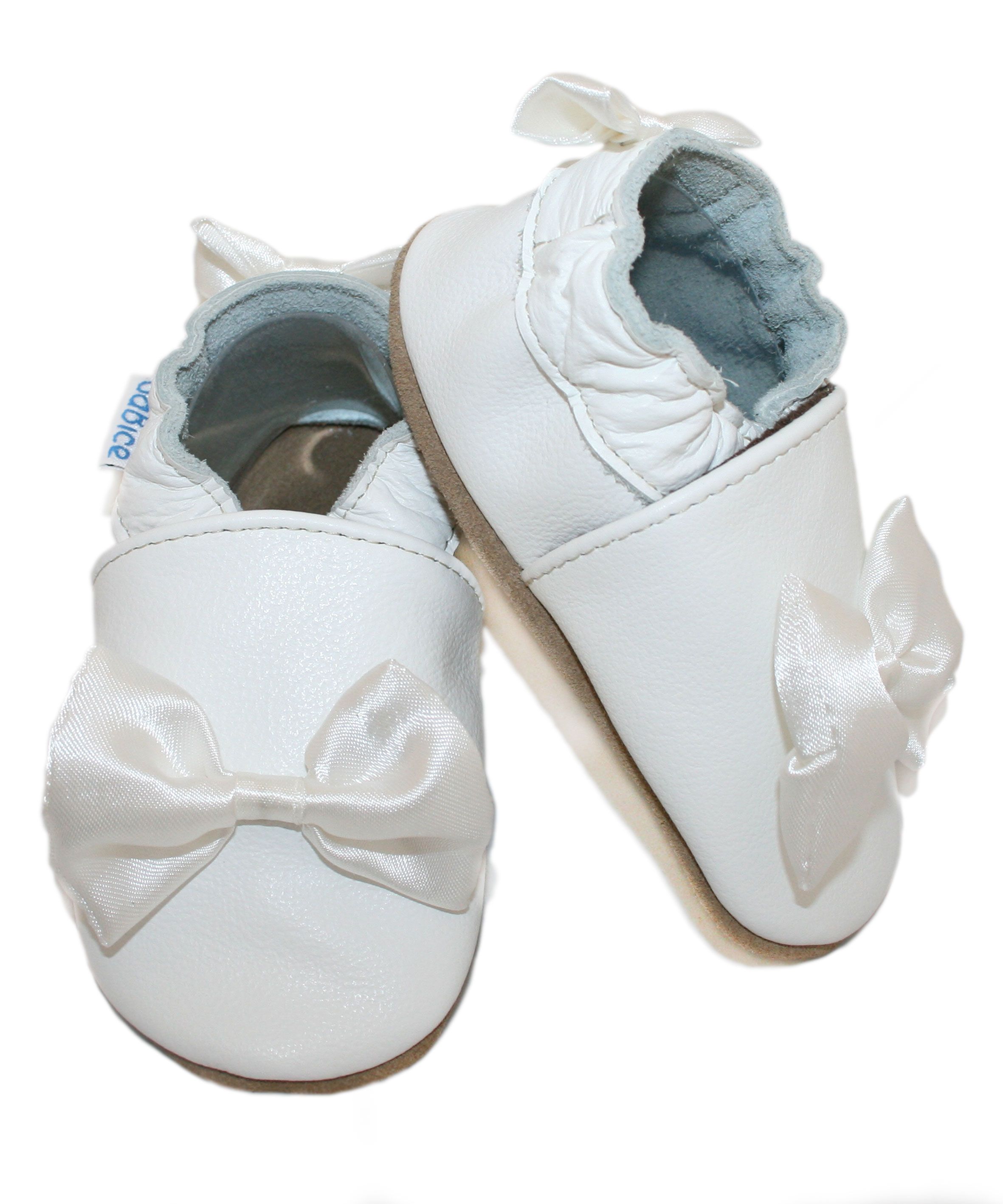 Capačky BE 016 kožené Mašlička white biela 20/21 12-18 mes 14 cm 8165