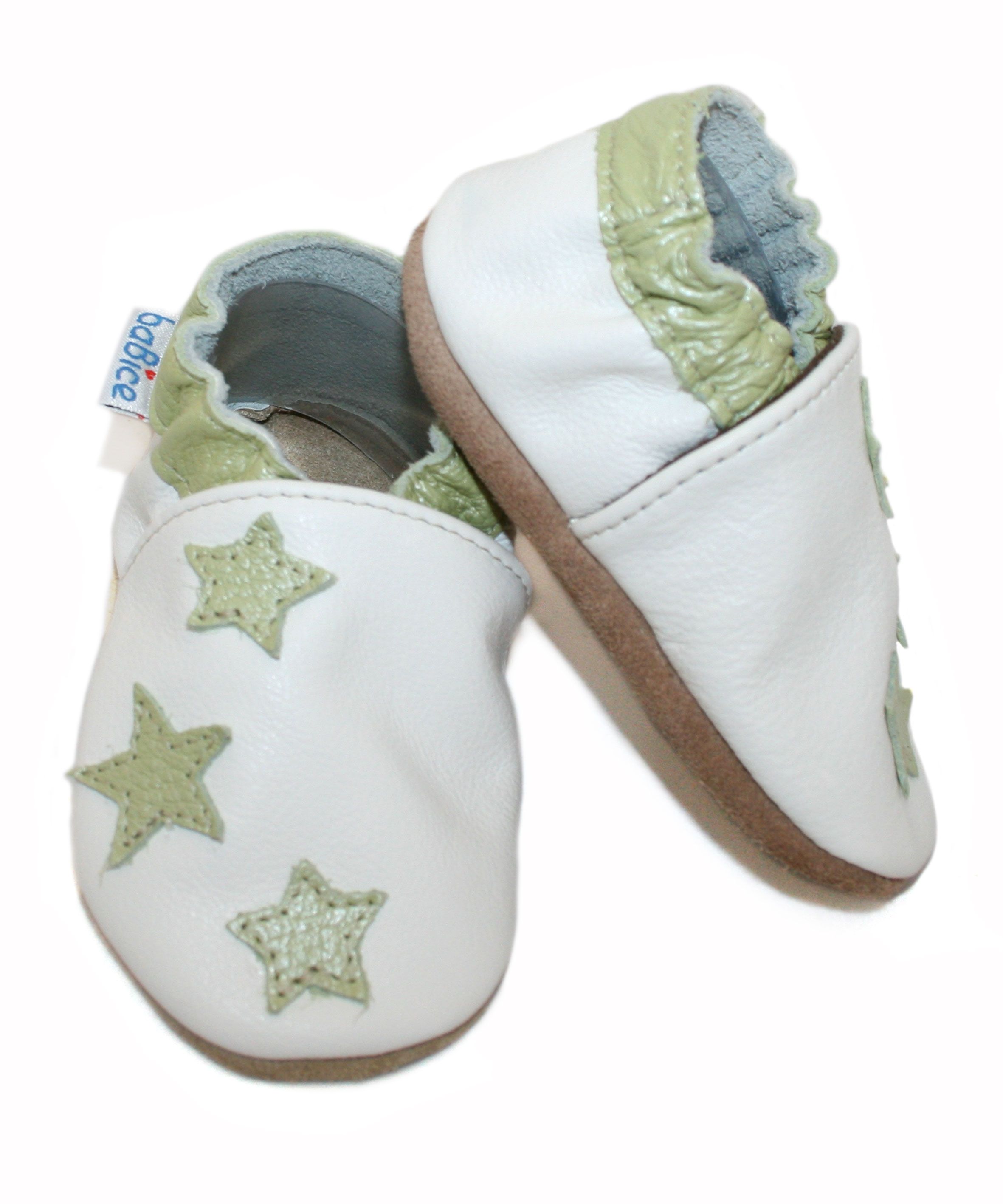 Capačky BE 002 kožené Hviezdičky white biela 18/19 6-12 mes. 8338