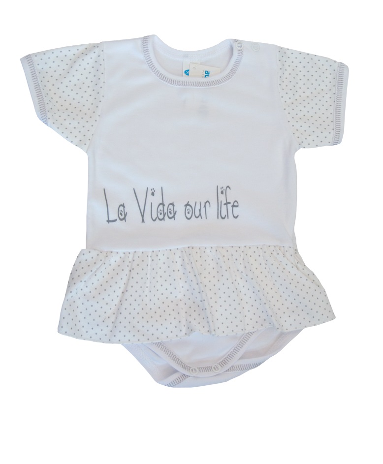 Body sukňa krátky rukáv HX potlač white biela šedá potlač 80 8270