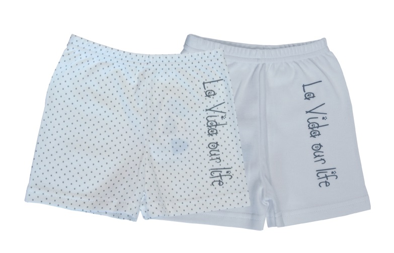 Krátke nohavice HX bavlna white biela šedá potlač 80 8282