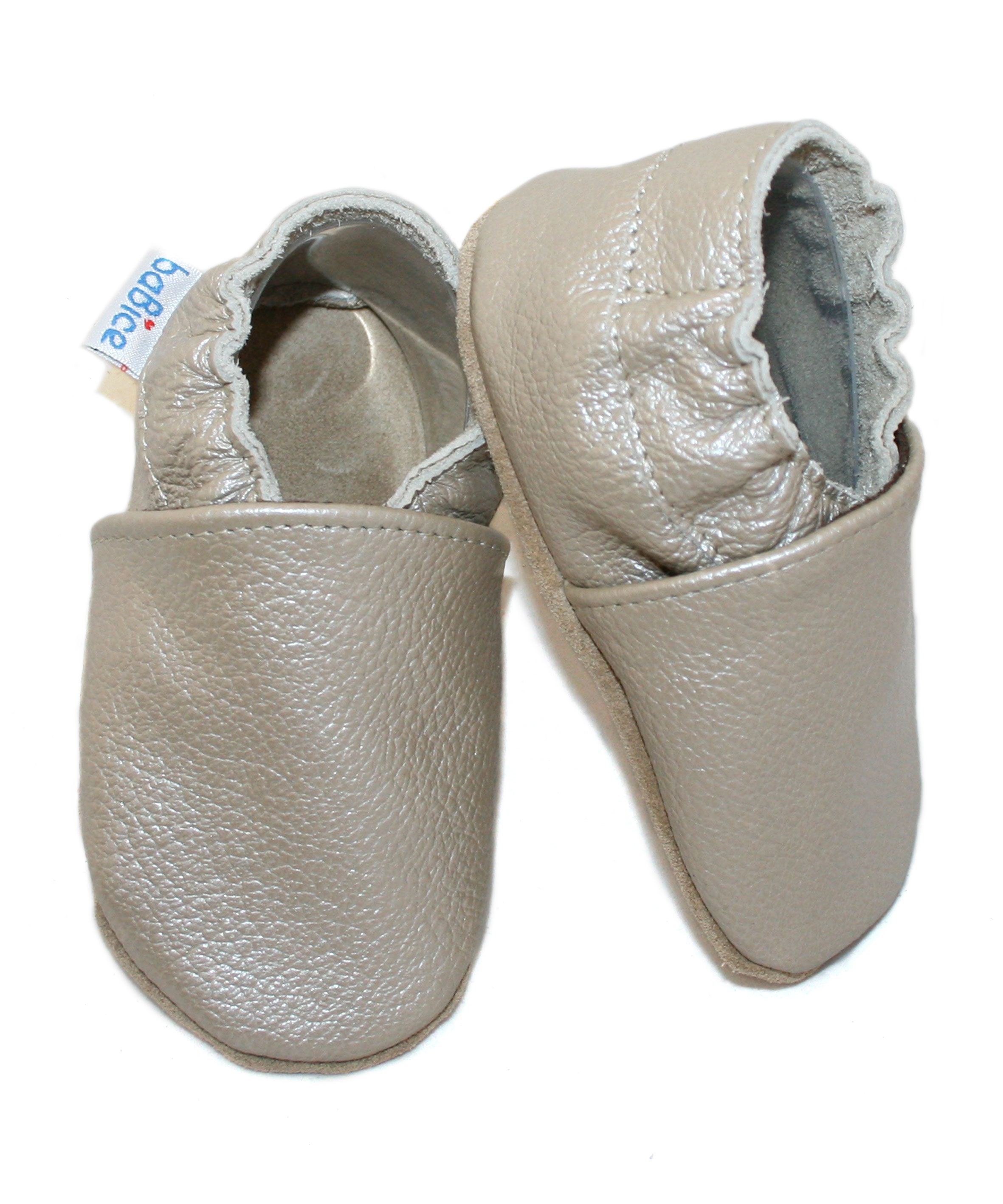 Capačky BE 019 kožené soft hladká grey šedá 22/23 18-24 mes 8366