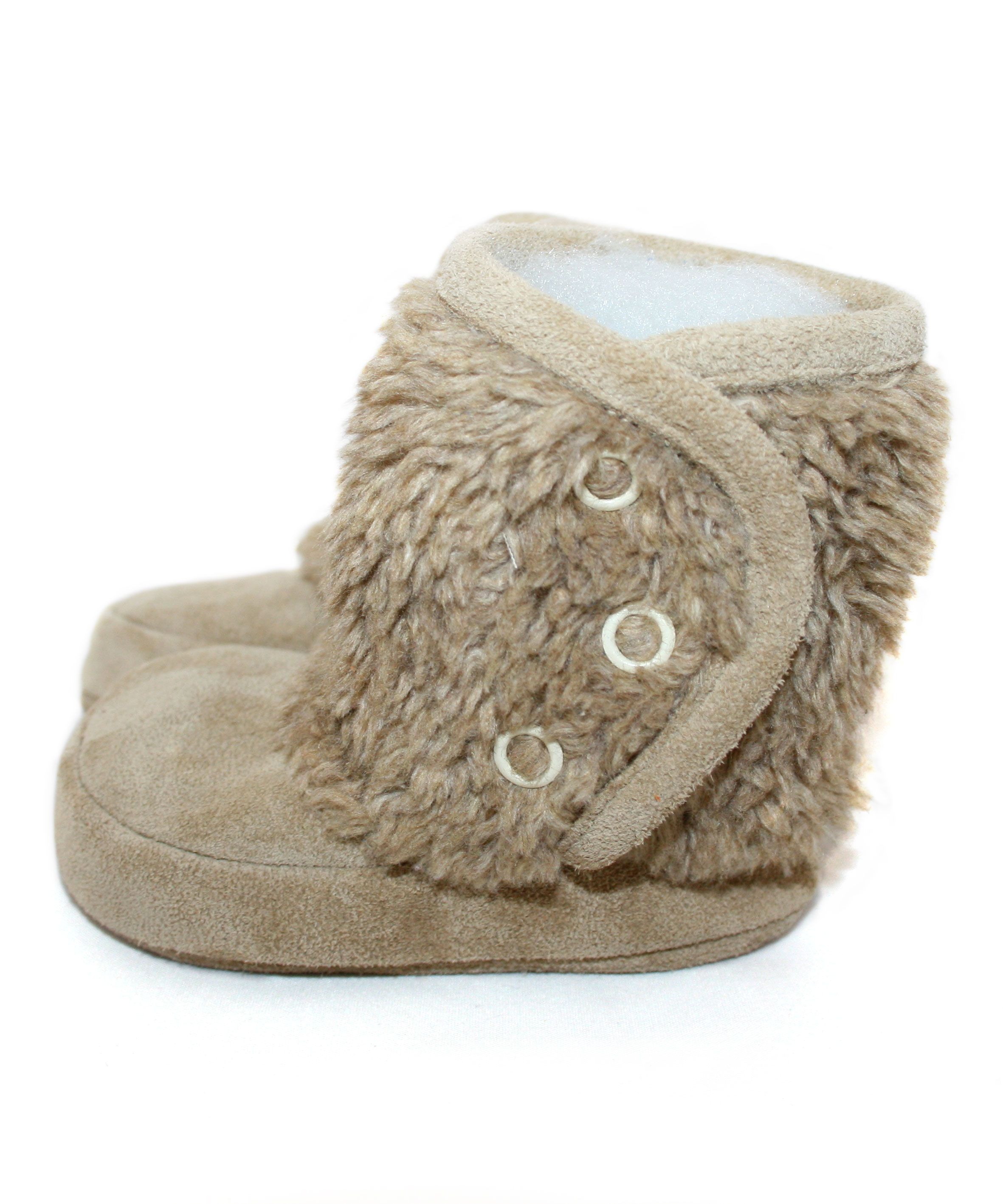 Capačky BW 001 kožené mikroplyš ivory béžová 18/19 6-12 mes 8370