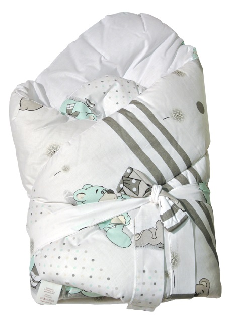 Zavinovačka hladká 80x80 potlač grey šedá zelená K macko púpava 8430