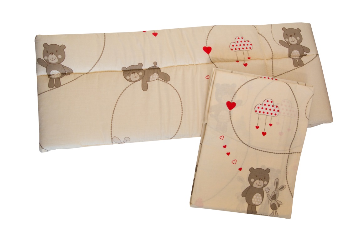 PS 3D 90x130 40x60 BA potlač beige béžová K macko srdiečko 8434