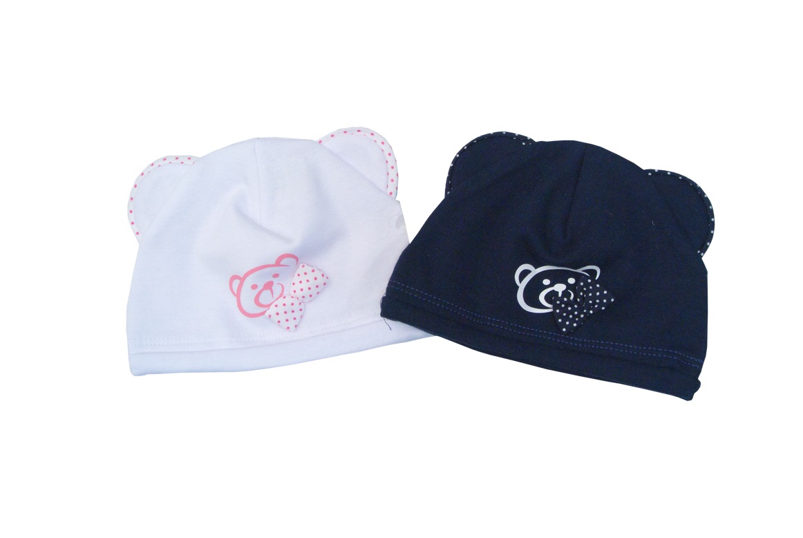 Čiapka Cr-Cz103 Macko mašlička mix farieb 36 38 40 42 8446