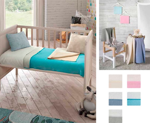 2203 75x90/63  light blue, bledomodrá bavlnená deka 8598