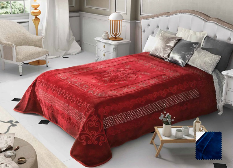 5156 220x240 41 navy blue red červená deka 8733