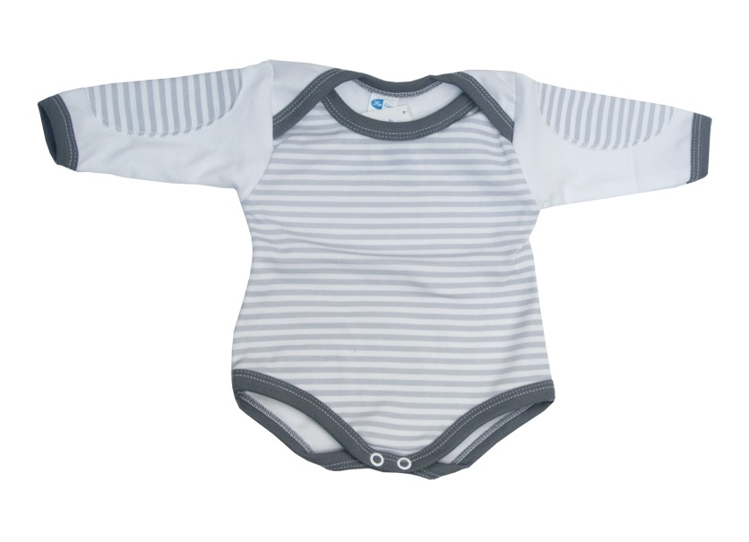 Body dlhý rukáv HX pásik  preklad na pleci grey šedá 92 8859