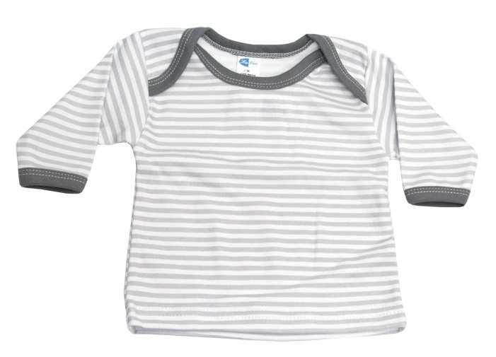 Tričko dlhý rukáv HX 001 grey šedé pásiky lemovka černo šedá 62 8874