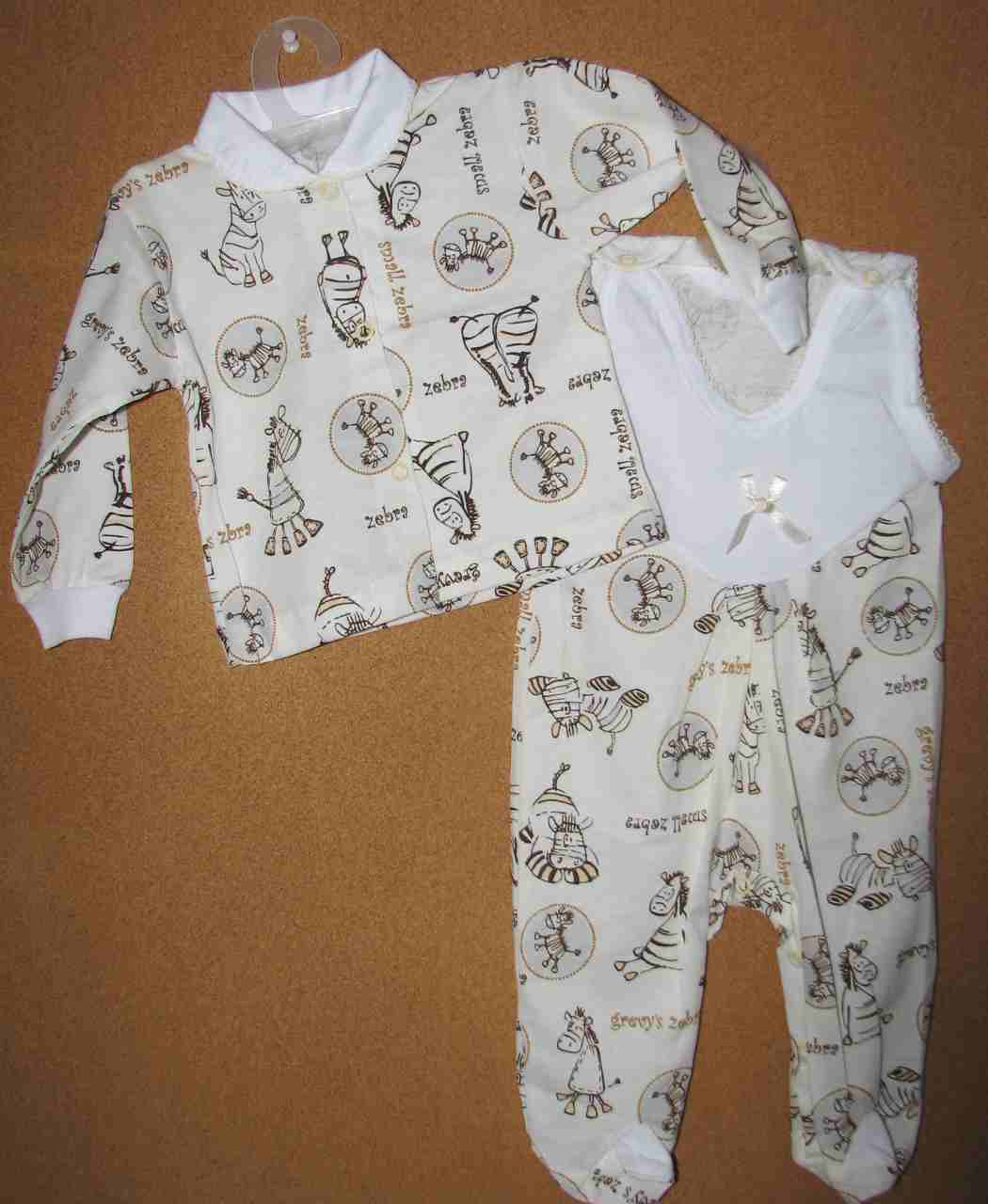 Komplet dupačky  košielka 62 potlač béžová 9103