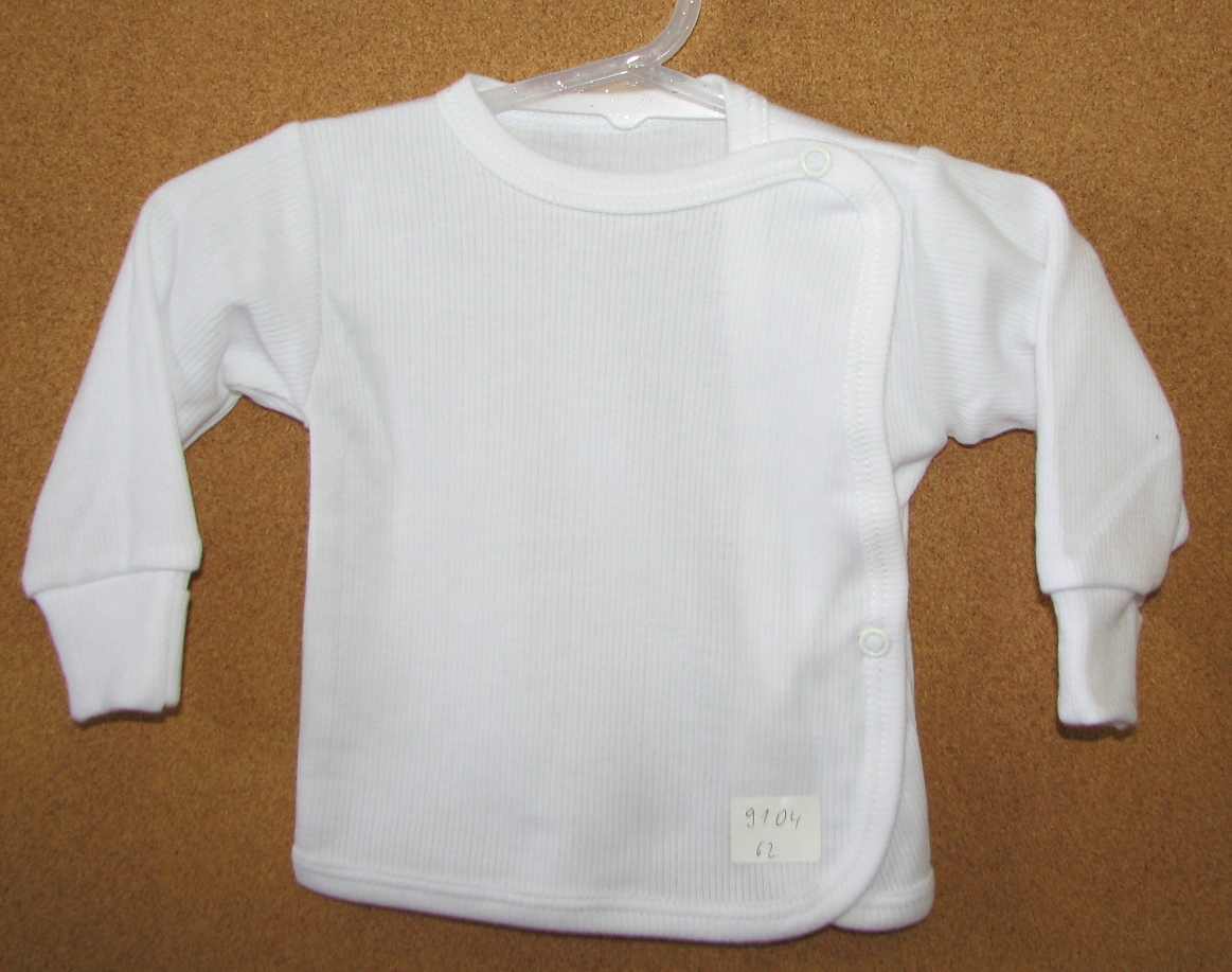 Košielka rukavičky B vrúbková white biela 62 9104