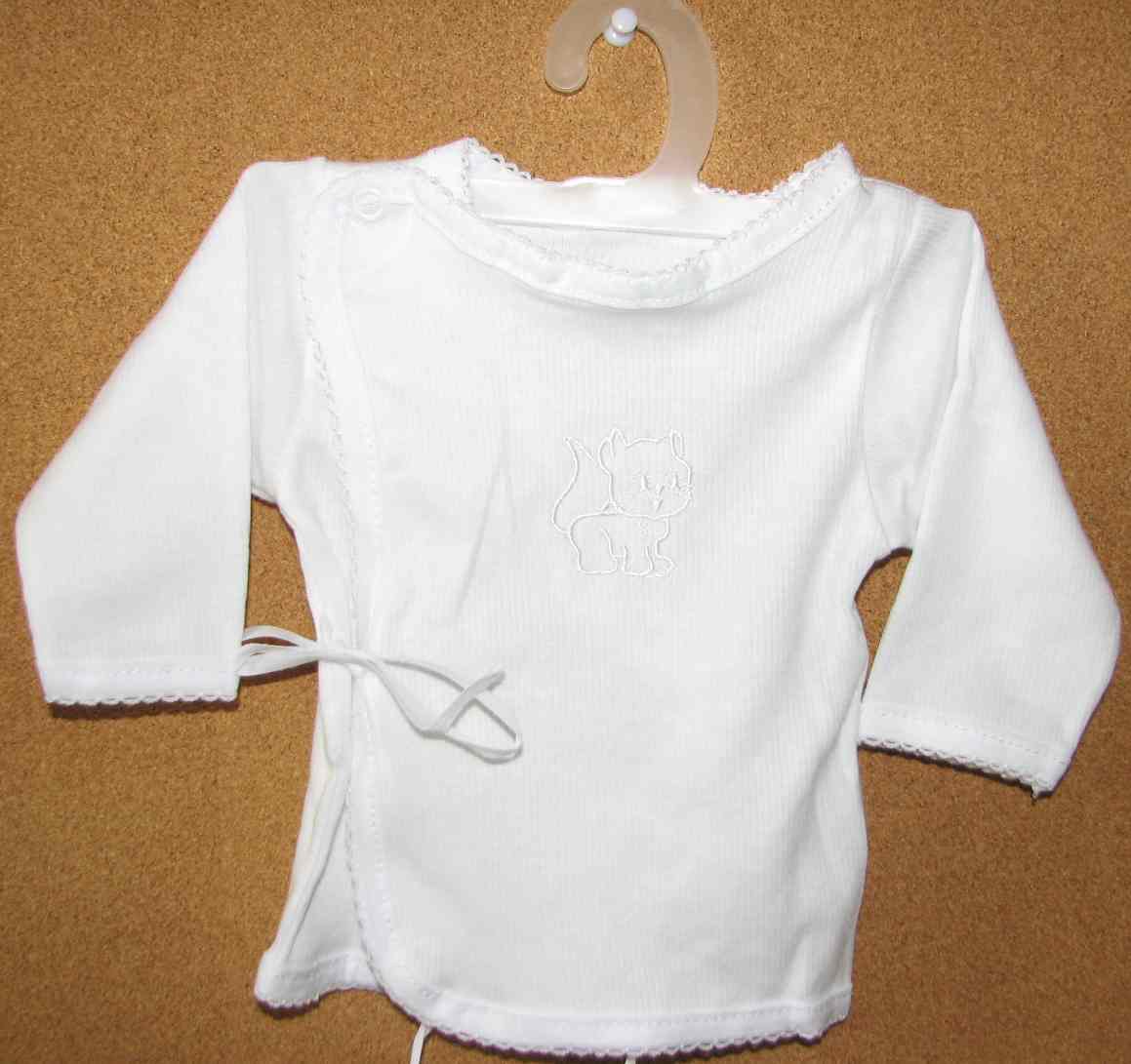 Košielka B vrúbková výšivka white biela 56 9107