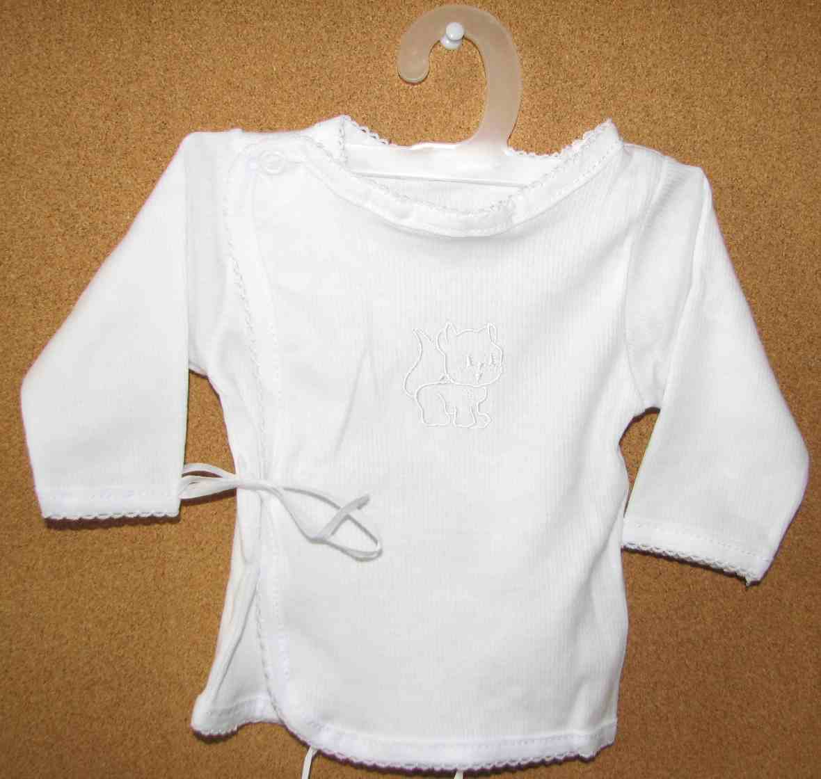 Košielka B vrúbková výšivka white biela 62 9108