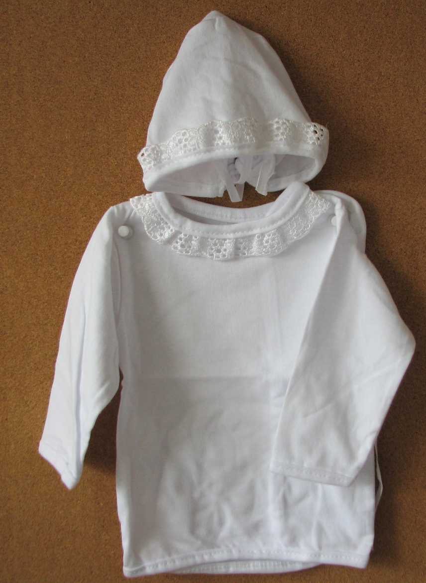 Komplet košielka čiapočka 62 madeira white biela 9111