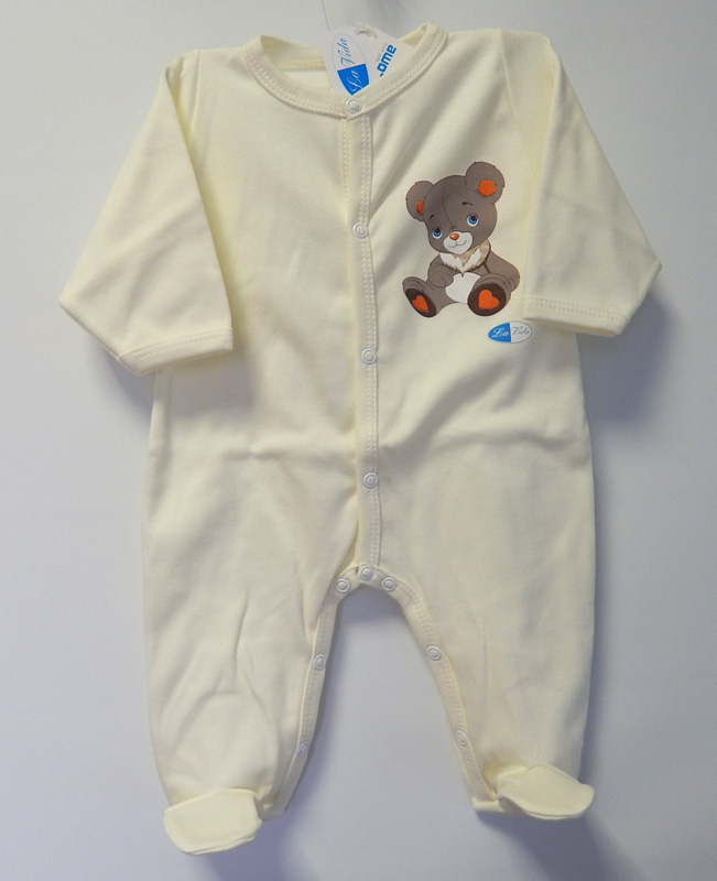 Dupačky dlhý rukáv bavlna hladká potlač beige béžová 56 9151