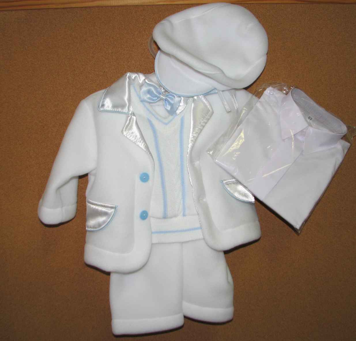 Komplet 6 dielny ND white biela s modrou Tadzio 74 3433