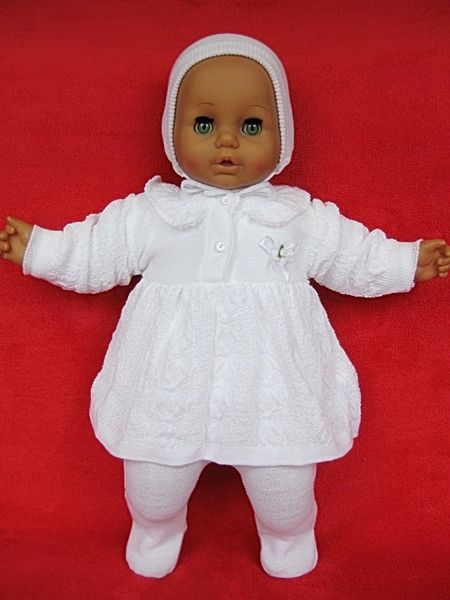 Komplet 3 dielny ND white biela šatočky nohavice čiapka Ewa 62 9503