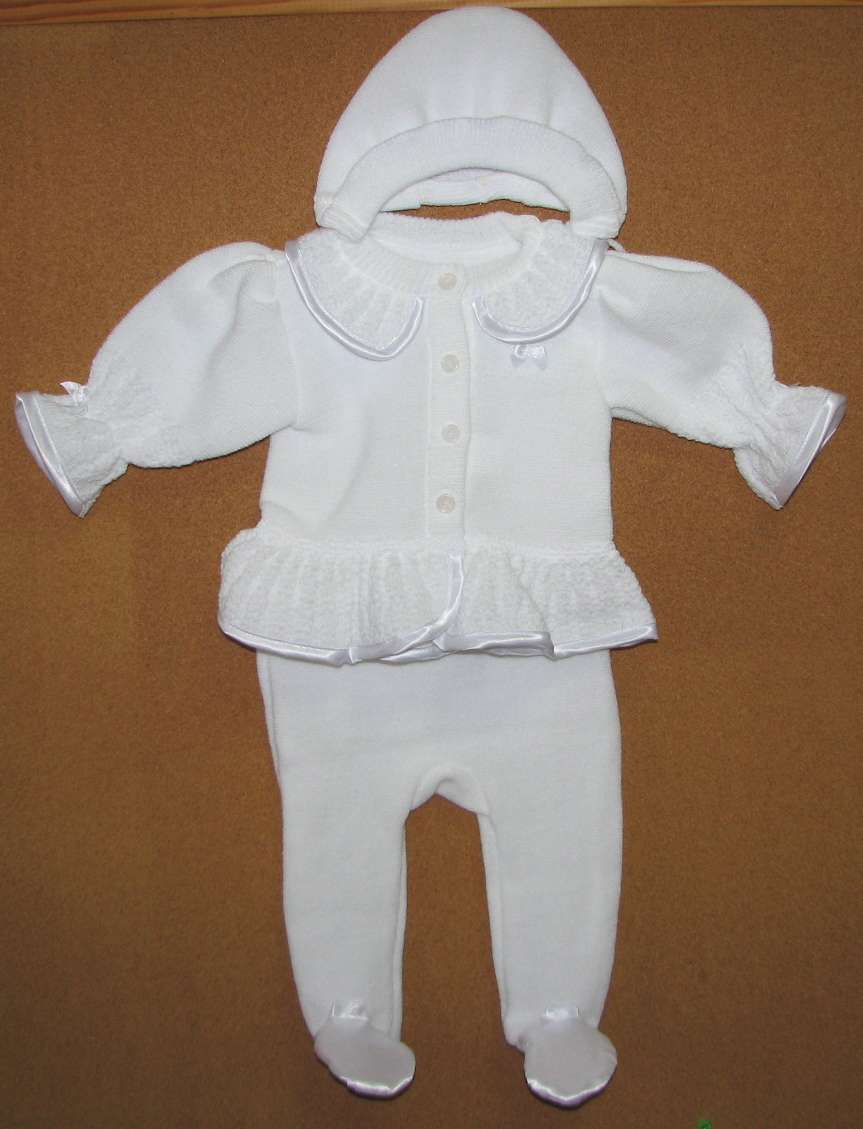 Komplet 74 svetrík nohavice čiapka white biela 9510