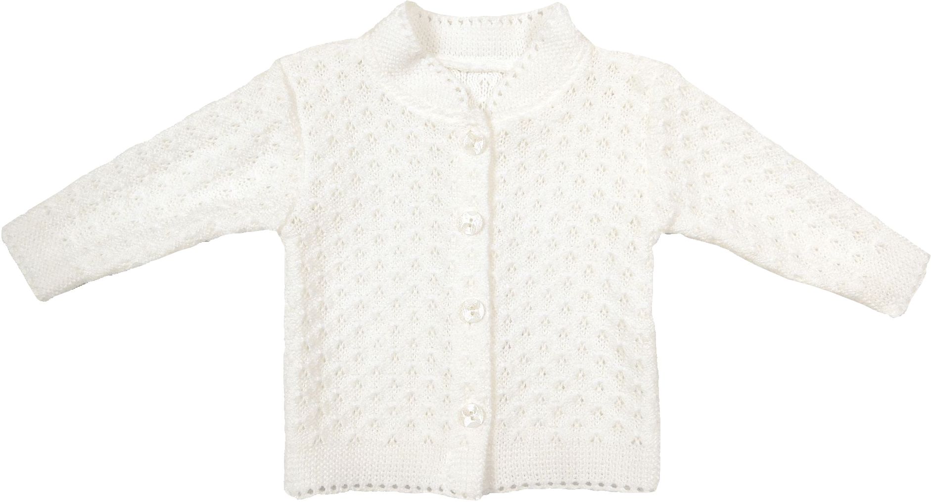 Svetrík JM 242 white biela na gombíky 110 2915